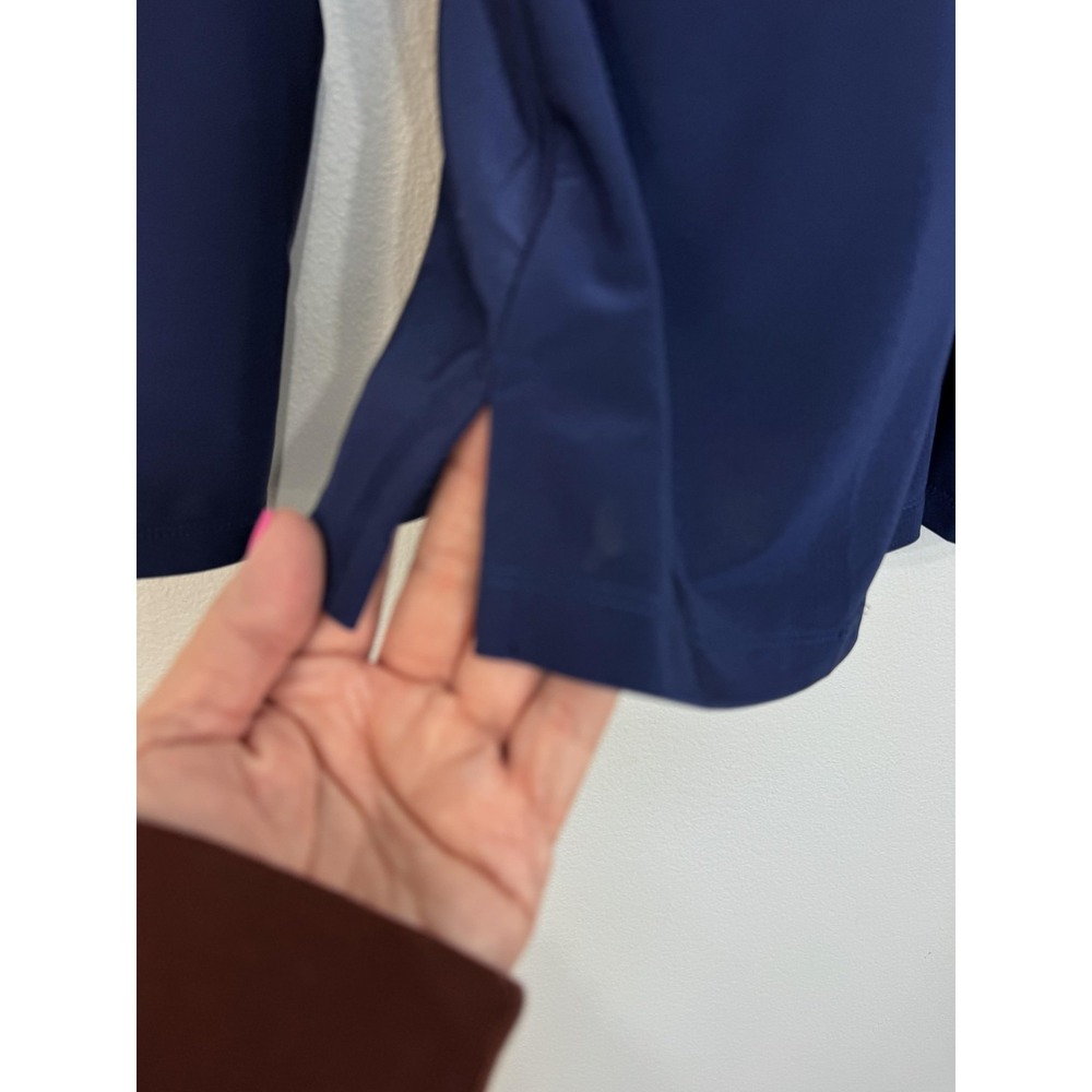 Jamie Sadock Long Sleeve Mock Neck Golf Shirt Women's Medium Blue Zip Pullover - Picture 4 of 14